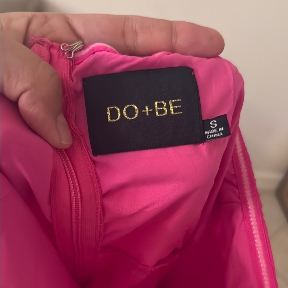 DO+BE Pink Asymmetrical Strapless Cocktail Dress - Picture 2 of 2